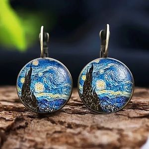 Starry sky earrings copper